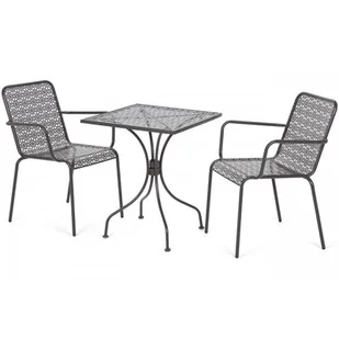 HOME &amp; GARDEN HOME & GARDEN Meble ogrodowe metalowe Maja Square Grey 2+1 439011 - Meble ogrodowe - miniaturka - grafika 1