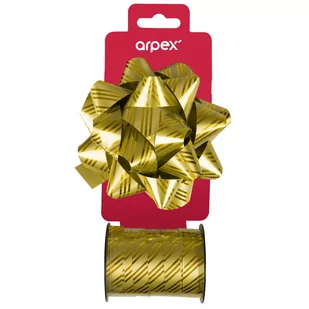 Arpex, Zestaw do dekoracji prezentów w paski złoty - Opakowania i torebki na prezenty - miniaturka - grafika 1