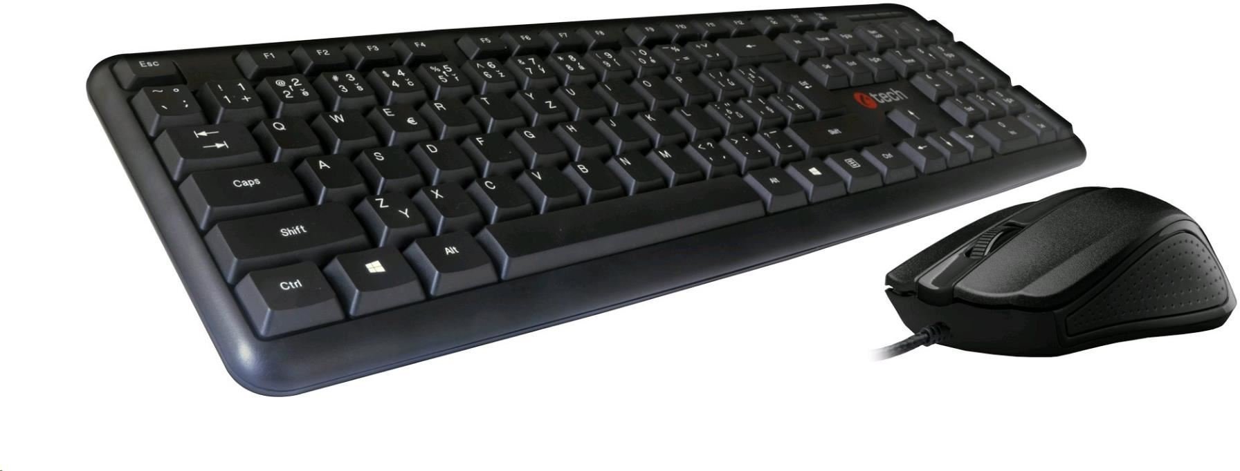 C-Tech Klawiatura z myszą KBM-102 zestaw przewodowy USB CZ/SK KBM-102-BL