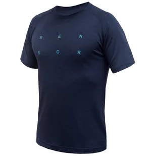 Męska koszulka Sensor Merino Blend Typo Rozmiar: L / Kolor: niebieski - Koszulki sportowe męskie - miniaturka - grafika 1