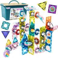 Klocki - WOOPIE Klocki Magnetyczne Konstrukcyjne 3D Zestaw Edukacyjny Tor Kulkowy 126el.el. - miniaturka - grafika 1