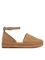 Espadryle damskie - Tommy Hilfiger Espadryle Th Platform Espad Suede Strap FW0FW09144 Beżowy - miniaturka - grafika 1