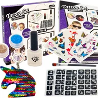 Zabawki kreatywne - STUDIO TATUAŻU ZESTAW DO ROBIENIA TATUAŻY SZABLONY TATUAŻE DLA DZIECI - miniaturka - grafika 1