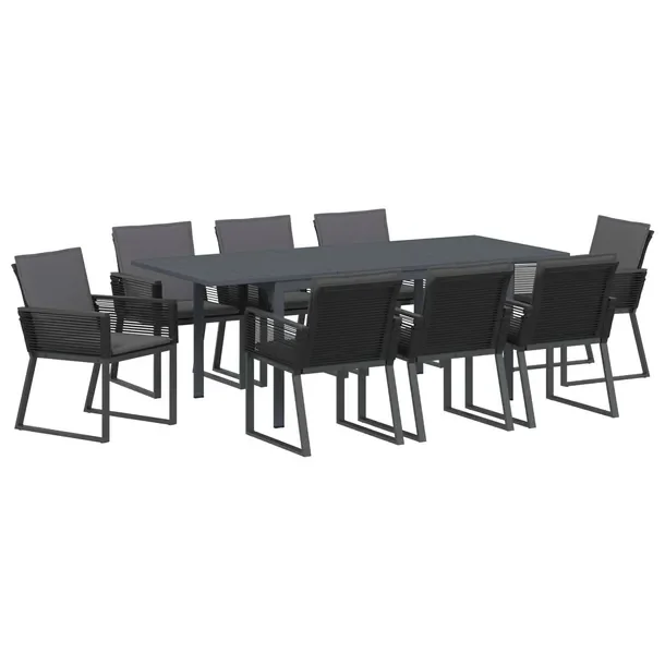Nowoczesny zestaw jadalniany do ogrodu, stół 180x80x74 cm, 8 krzeseł, cz