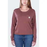 Koszulki i topy damskie - Koszulka bawełniana damska z długim rękawem Carhartt Lightweight Pocket - miniaturka - grafika 1