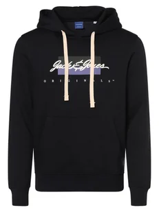 Jack & Jones Męski sweter z kapturem - JORWayne Mężczyźni niebieski jednolity, M - Swetry męskie - miniaturka - grafika 1