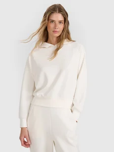 4F Bluza dresowa nierozpinana z modalem damska - biała L - Bluzy damskie 4F Bluza dresowa nierozpinana z modalem damska - biała L - Bluzy damskie - miniaturka - grafika 1