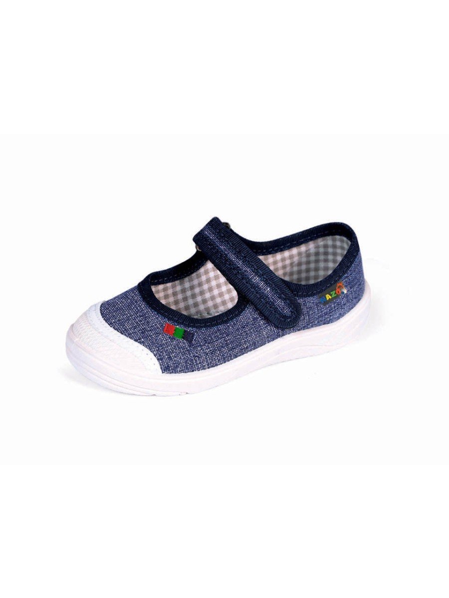 Kapcie dziewczęce z wkładką skórzaną denim Nazo r.26