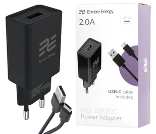 Nowa ładowarka sieciowa Encore Energy USB-A 10W + kabel USB-C ładowarka uniwersalna MD-1083RC - Ładowarki do telefonów - miniaturka - grafika 1