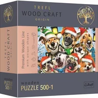 Puzzle - Puzzle TREFL Wood Craft Świąteczne pieski 20173 (500 elementów) - miniaturka - grafika 1