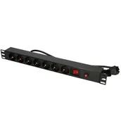 Szafy rack - ExtraLink 19&quot 1U 7 SOCKET EU TYPE POWER PDU WITH SWITCH PDU 7-EU EX.12967 - miniaturka - grafika 1
