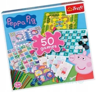 Peppa Pig 50 Games Wersja Niemiecka! Trefl - Gry planszowe - miniaturka - grafika 1
