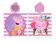 Okrycia kąpielowe dla dzieci - Ponczo dziecięce Świnka Pepa Happy, 55 x 110 cm - miniaturka - grafika 1