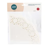 Naczynia i sztućce jednorazowe - Komplet 8 serwetek okrągłych papierowych pod ciasto śr. 35 cm - miniaturka - grafika 1