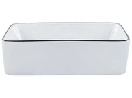 Umywalki - Umywalka nablatowa 49 x 38 cm biała XERT - miniaturka - grafika 1