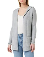 Kurtki damskie - VERO MODA Damska kurtka z dzianiny z otwartym kapturem, Light Grey Mel, XL - miniaturka - grafika 1