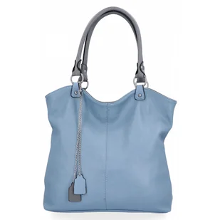 Torebka Uniwersalna Shopper Bag Hernan HB0150 Błękitna - Torebki damskie Torebka Uniwersalna Shopper Bag Hernan HB0150 Błękitna - Torebki damskie - miniaturka - grafika 1