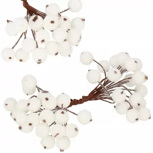 Mroźna Jarzębina Biała Sztuczna 20szt Wiązka - Pozostałe akcesoria świąteczne - miniaturka - grafika 1