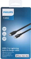 Kable USB - Philips Kabel USB-A - Lightning 2 m DLC3106V/03 iPhone Czarny - miniaturka - grafika 1