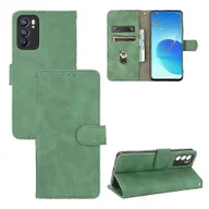 Portfele - Kompatybilny z OPPO Reno 6 5G Premium PU Leather Flip Folio Case z miejscem na kartę Wbudowana magnetyczna osłona portfela Zielony - miniaturka - grafika 1