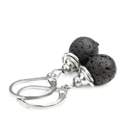 Kolczyki - Kolczyki czarna lawa 8mm, stal chirurgiczna / JG. Projekt - miniaturka - grafika 1