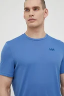 Bielizna sportowa męska - Helly Hansen t-shirt funkcyjny Solen kolor niebieski - miniaturka - grafika 1
