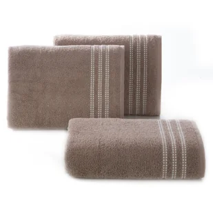 Ręcznik SEBA 30x50 cm brązowy bordiura pasy bawełna frotte 480 g/m² - Ręczniki - miniaturka - grafika 1