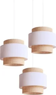 Lampa wisząca Solar Lampa wisząca sufitowa żyrandol BOHO len i biel 3 żarówki - Lampy sufitowe - miniaturka - grafika 1