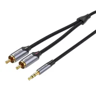 Kable - Kabel 2xRCA (Cinch) jack do 3.5mm Vention BCNBI 3m (szary) - miniaturka - grafika 1