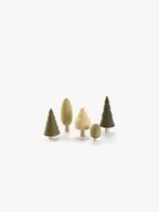 Figurki dla dzieci - Las drewniany ZIELONY / 5 drzewek - miniaturka - grafika 1