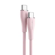 Kable - Kabel USB-C 2.0 do USB-C Vention TAWPF 1m, PD 100W,  różowy silikonowy - miniaturka - grafika 1