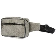 Nerki - Męska Saszetka Biodrówka Nerka Na Pas Regulowana Skóra Eko Szara F48 : Kolory - Szary, Srebrny - miniaturka - grafika 1