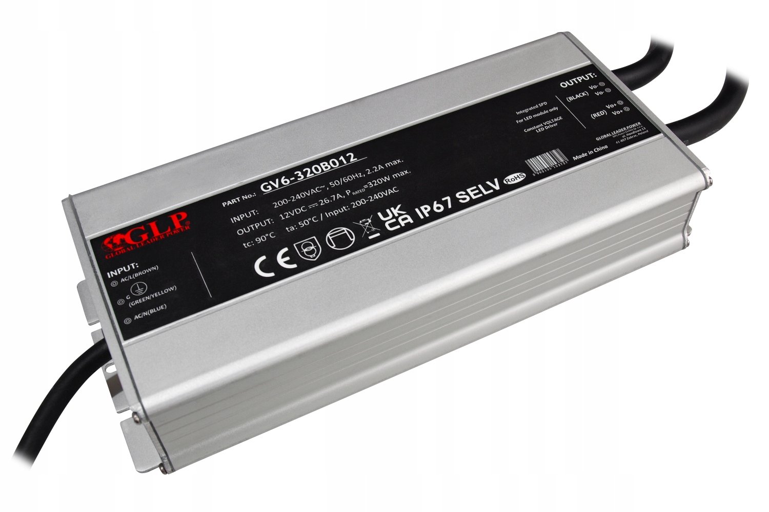 GLP GV6-320B012: GV6-320B012: Psu 320W: 12V/26.7A, CV, metal case, rectangu