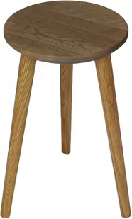 Taboret lub hocker okrągły z litego dębu Ash Grey, Wykończenie nogi - Dąb olejowany, Wysokość [cm] - 34, Średnica siedziska [cm] - 30 - Taborety i hokery - miniaturka - grafika 1