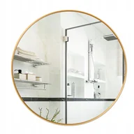 Lustra - LUSTRO ŚCIENNE OKRĄGŁE ŁAZIENKOWE ZŁOTA RAMA ŚREDNICA 80 CM LOFT STYLOWE - miniaturka - grafika 1