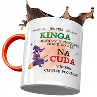 Kubki - Kubek Pomarańczowy Dla Kingi Koleżanki na Prezent z Nadrukiem ze Zdjęciem+ Opakowanie na prezent (wzór 01) - miniaturka - grafika 1