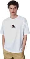 Koszulki męskie - Champion Koszulka męska Champion Crewneck biała 220270 WW001 M - miniaturka - grafika 1