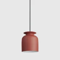Oprawy, klosze i abażury - Czerwona wisząca lampa Ronde 20 z metalowym kloszem - miniaturka - grafika 1