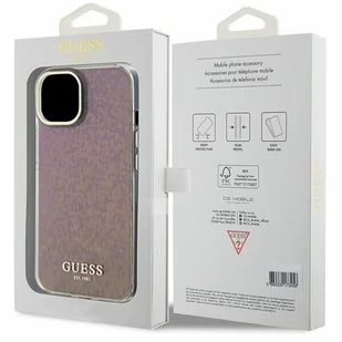 Guess GUHCP15SHDECMP iPhone 15 6.1" różowy/pink hardcase IML Faceted Mirror Disco Iridescent - Etui i futerały do telefonów - miniaturka - grafika 7