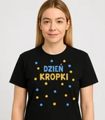 Koszulki dla dziewczynek - Czarna damska koszulka na Dzień Kropki - miniaturka - grafika 1