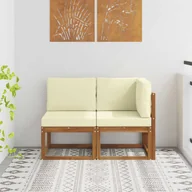 Sofy ogrodowe - vidaXL Modułowa sofa na zewnątrz i narożnik z poduszką 2 Sztuka - miniaturka - grafika 1
