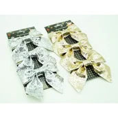 Ozdoby bożonarodzeniowe - Kokardki tkanina srebrne/złote 3 sztuki - miniaturka - grafika 1