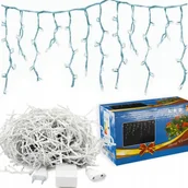 Oświetlenie świąteczne - Lampki sople kurtyna świetlna 100 LED BIAŁY ZIMNY - miniaturka - grafika 1