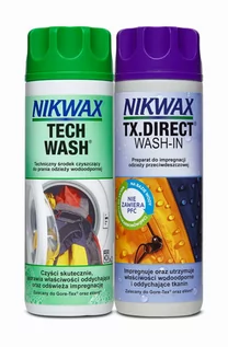 Akcesoria obuwnicze - Zestaw do pielęgnacji odzieży i sprzętu outdoor Nikwax Tech Wash TX.Direct 2 x 300 ml - grafika 1