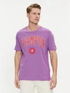 Koszulki męskie - Champion T-Shirt 219852 Fioletowy Comfort Fit - miniaturka - grafika 1