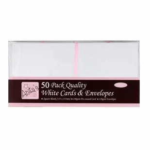 Zestaw kart i kopert kwadrat Anita`s 50 szt. białe - Scrapbooking - miniaturka - grafika 1