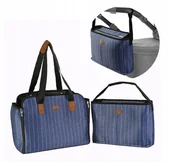 Torby i organizery dla mam - Torba do wózka z przewijakiem i kosmetyczką 2w1 uniwersalny uchwyt do wózka - miniaturka - grafika 1