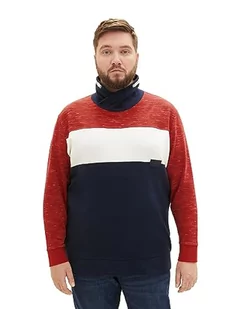 TOM TAILOR bluza męska plus size, 32436 – Velvet Red Soft Spacedye, 3XL duże rozmiary - Bluzy męskie - miniaturka - grafika 1