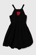 Sukienki i spódniczki dla dziewczynek - Pinko Up sukienka dziecięca kolor czarny mini rozkloszowana - miniaturka - grafika 1