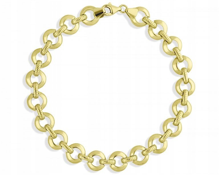 Złota Bransoletka Damska Szeroka Złoto pr.585 Elegancka Oryginalna